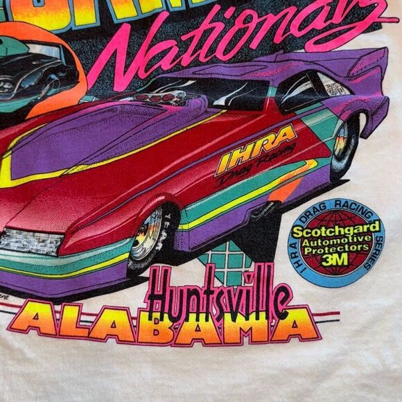 Vintage 1993 White Graphic Drag Racing Tank Top Men’s Large - Picture 13 of 16